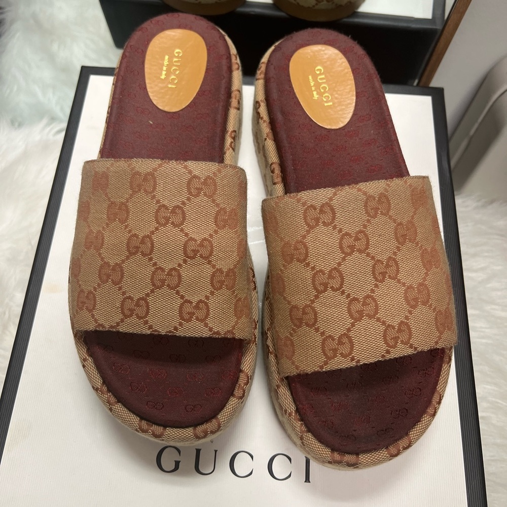 Gucci slide platform authentic